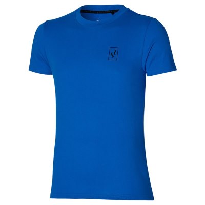 Camisa Mizuno Tee SR Hombre Azules - Chile M537ZLVETB